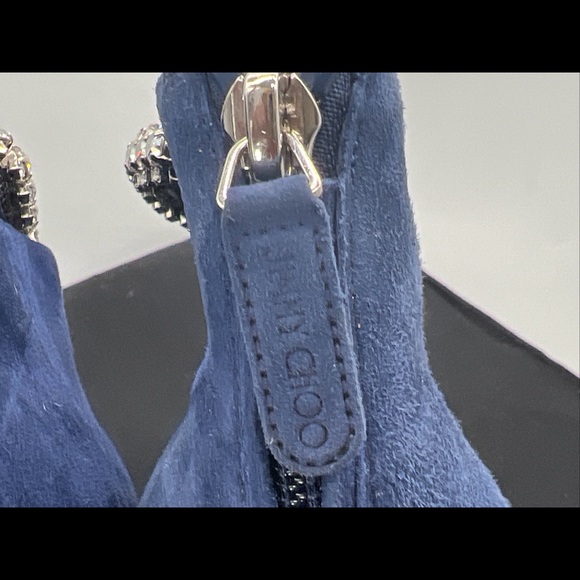 Authentic Jimmy Choo Women's Pop Blue Suede Leather Blaize 100 Boots Shoes ~38.5 - Picture 8 of 16